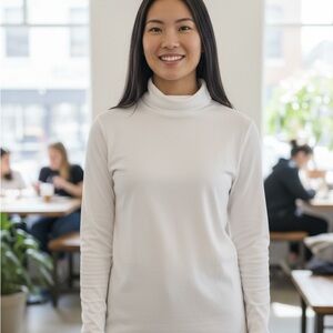 Investments White Fitted Long Sleeve Blouse